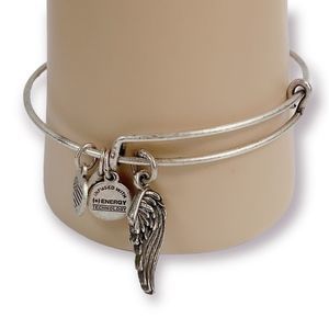 Alex and Ani Angel Wing Silver charm bracelet adjustable Bangle boho